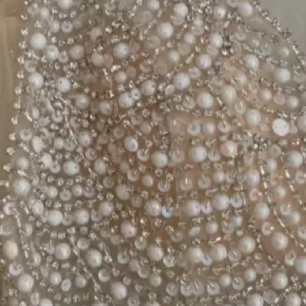 LULU's Stunning Rhinestone Sexy Romantic Flowy Elegant Wedding Gown NWOT - Picture 9 of 9